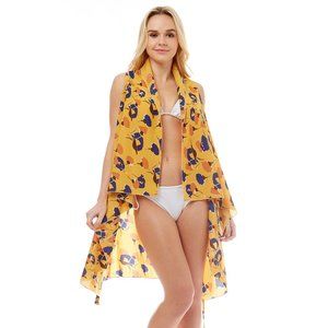LOF Vibrant Abstract Floral Pattern Beach Cover Up